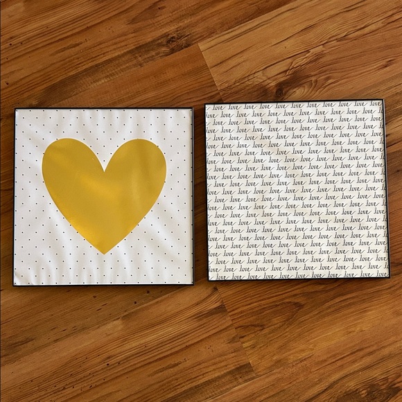Hobby Lobby Other - Hobby Lobby Gold Heart and Love Text Art Set